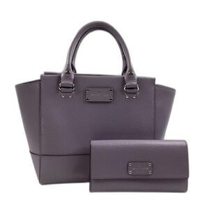 Kate Spade NY "Wellesley" Purple Leather "Camryn" Crossbody Handbag and Wallet